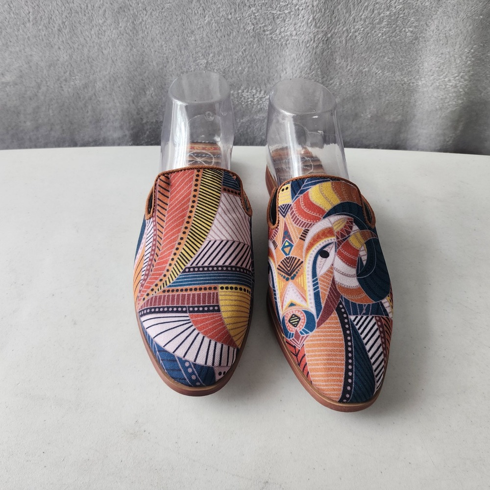 Inkkas Mule Shoes Womens 8.5 Abstract Print Handcrafted Pointed Toe Slide Cyprus - Picture 6 of 12